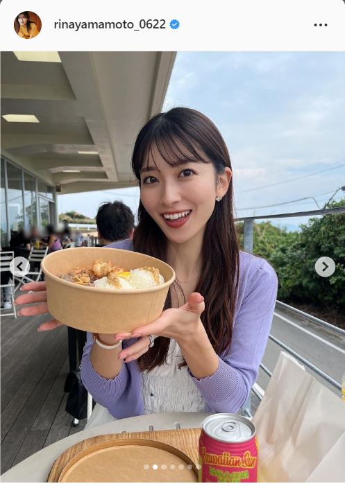 山本里菜アナのインスタグラムより