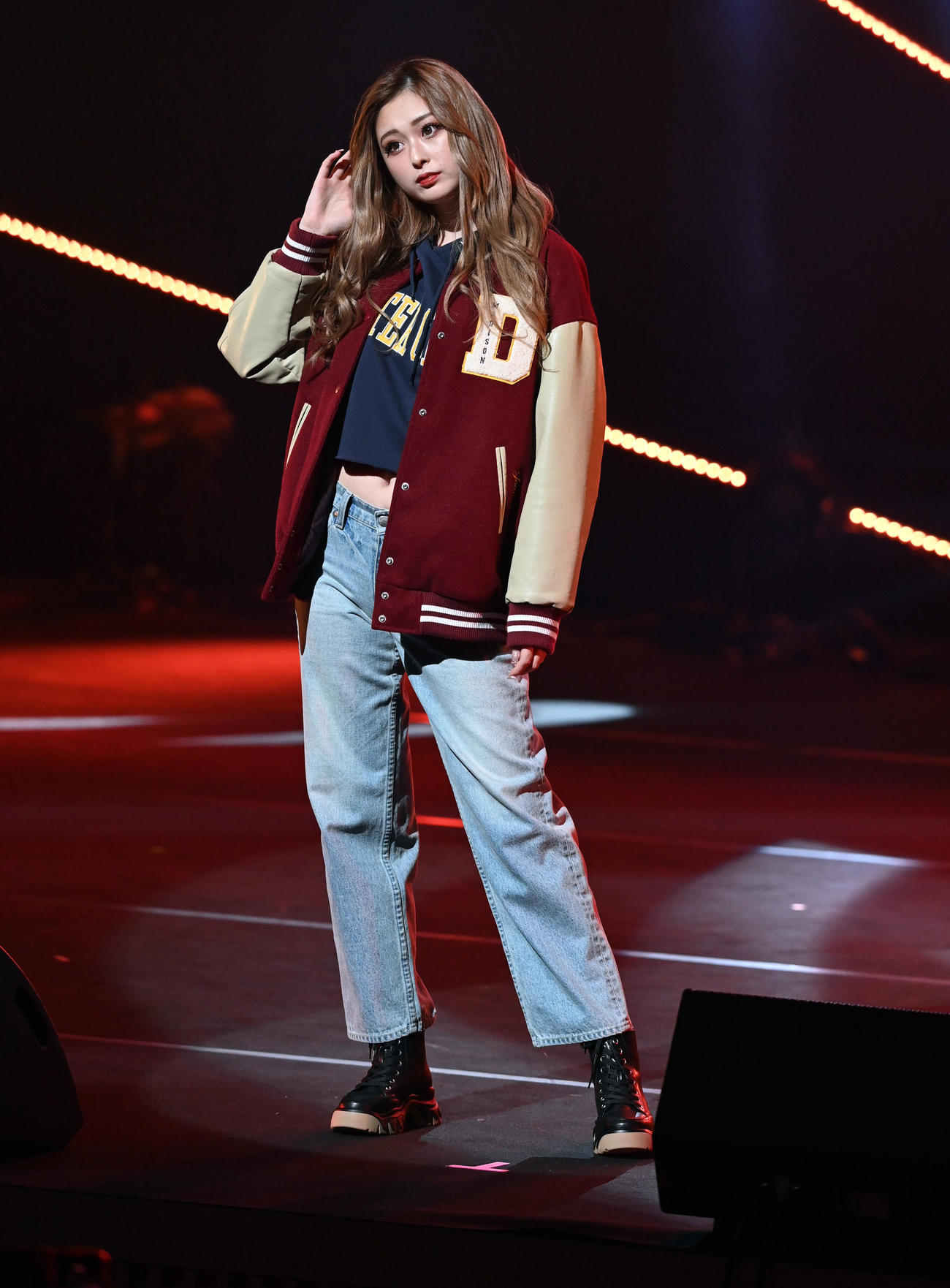 「TGC teen 2022 Tokyo supported Up－T」のファッションショーでポーズを決めるゆうちゃみ（撮影・たえ見朱実）