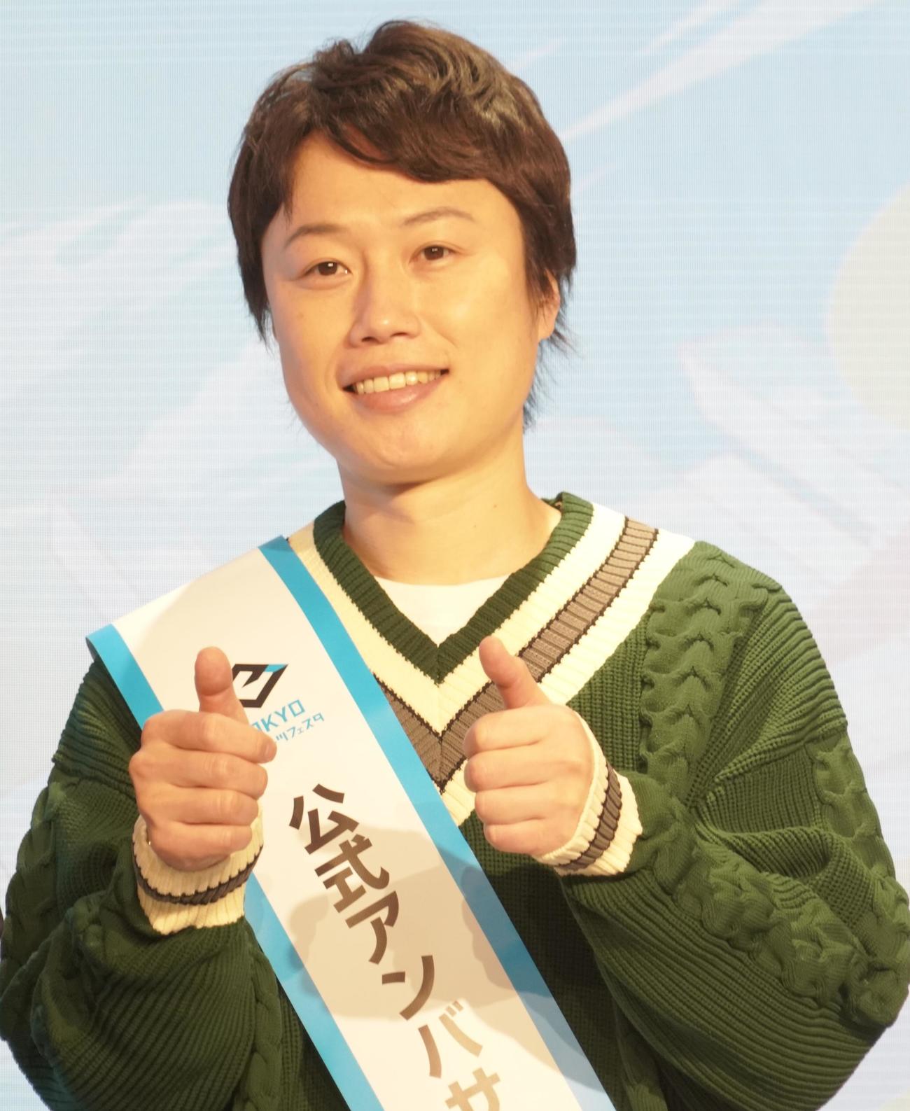 東京eスポーツフェスタ2023のPRプレイベントに出席したお笑いコンビ、見取り図のリリー（撮影・佐藤成）