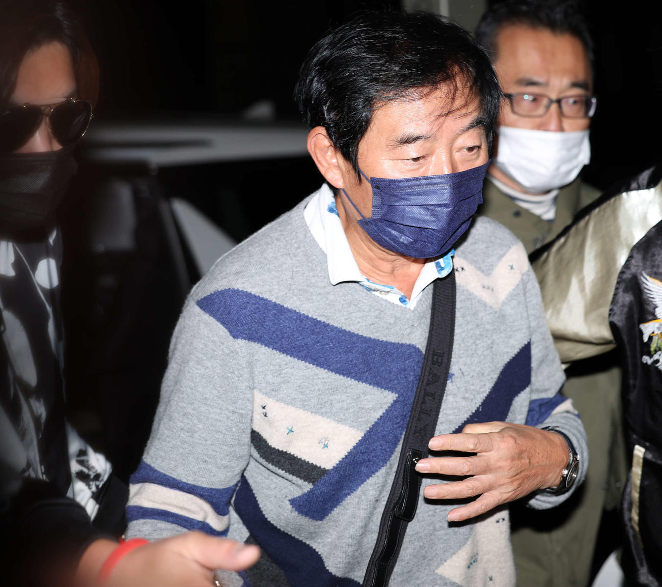 イベント会場に到着した石田純一（撮影・丹羽敏通）