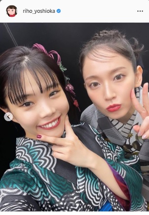 吉岡里帆インスタグラムにアップしたアイナ・ジ・エンドとのツーショット