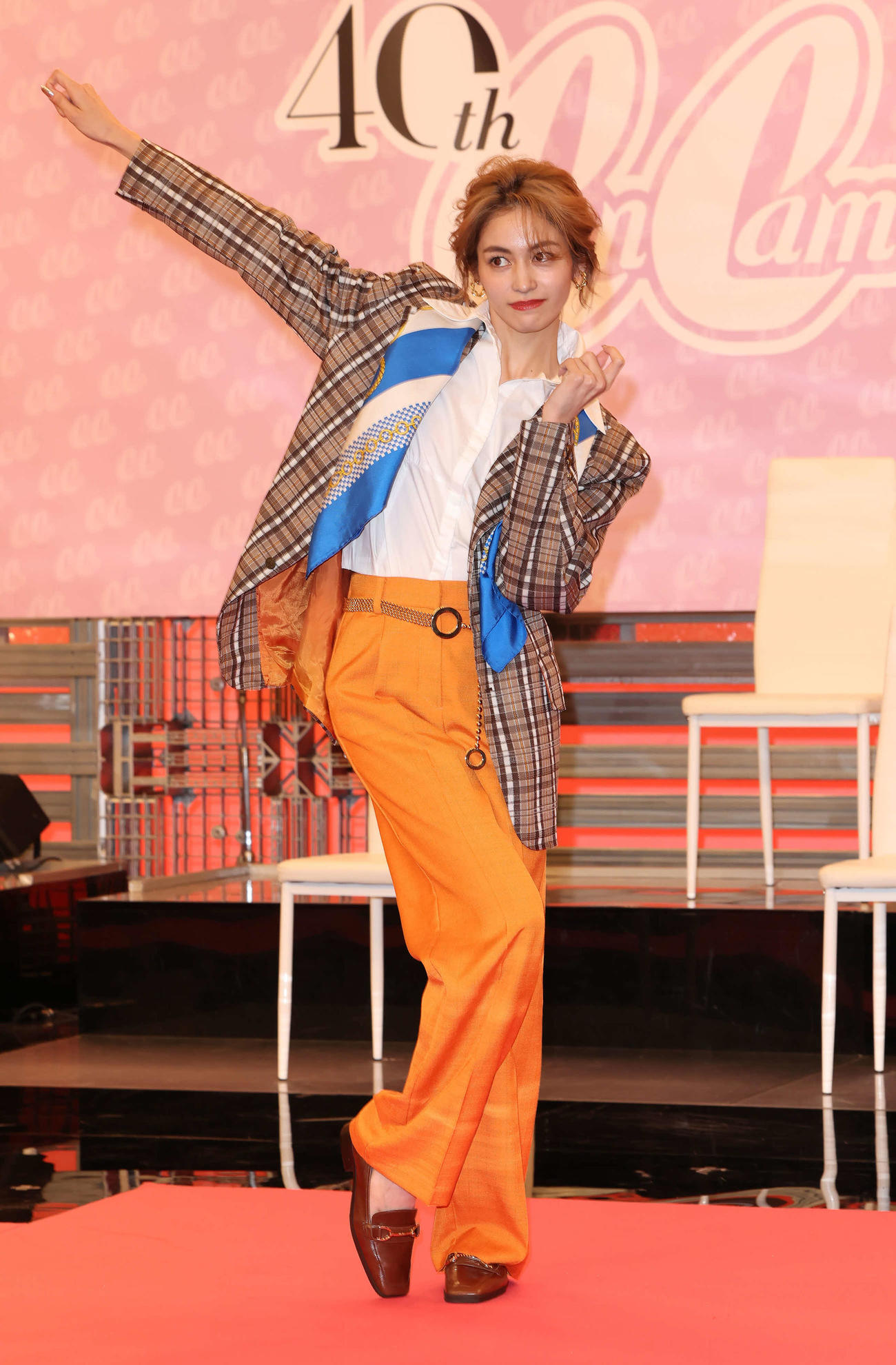 CanCam創刊40周年イベントでポーズを決める楓（撮影・丹羽敏通）