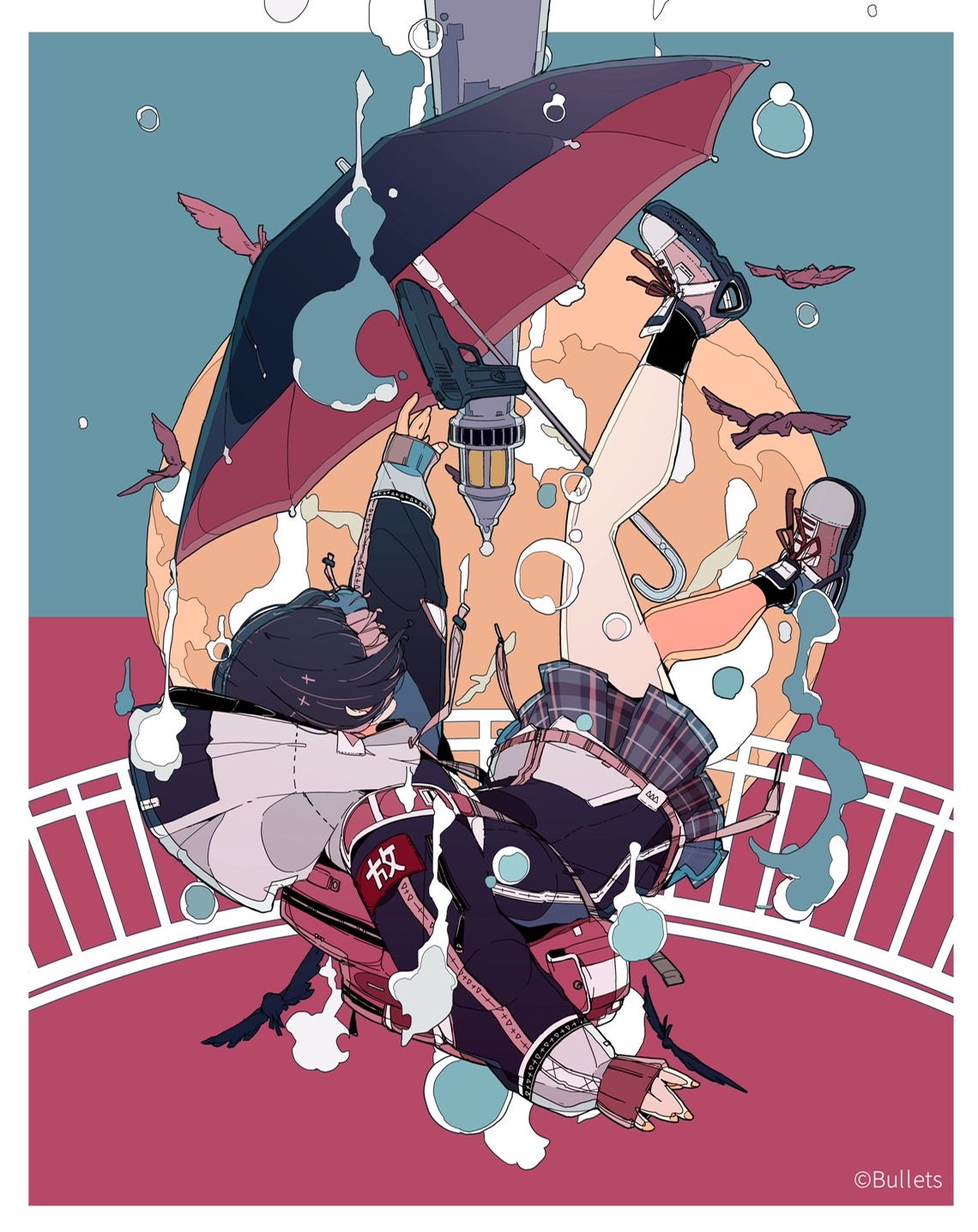イラストレーター「ダイスケリチャード」が手掛けたミュージック＆ノベルプロジェクト「Bullets（バレッツ）」のキービジュアル