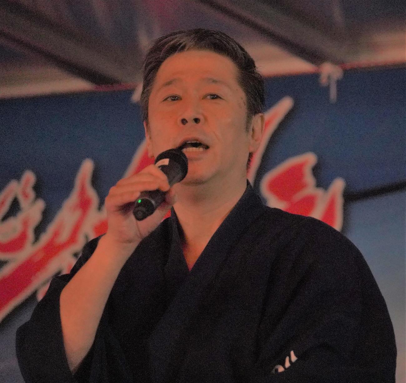 東京タワーで行われた「おんせん県おおいた『地獄蒸し祭り』」に出席した若山騎一郎（撮影・佐藤成）