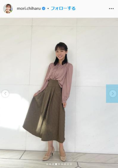 森千晴アナのインスタグラムより
