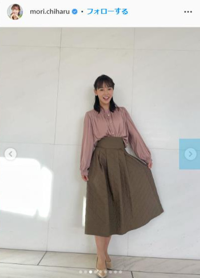 森千晴アナのインスタグラムより
