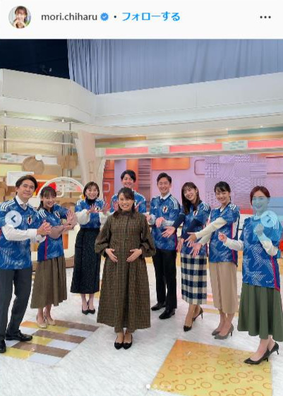 森千晴アナのインスタグラムより