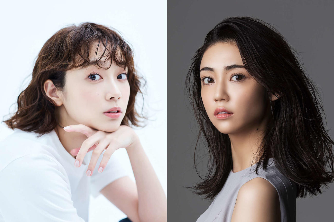 BSテレビ東京の23年1月期ドラマ「親友は悪女」でダブル主演を務める清水くるみ（左）と山谷花純