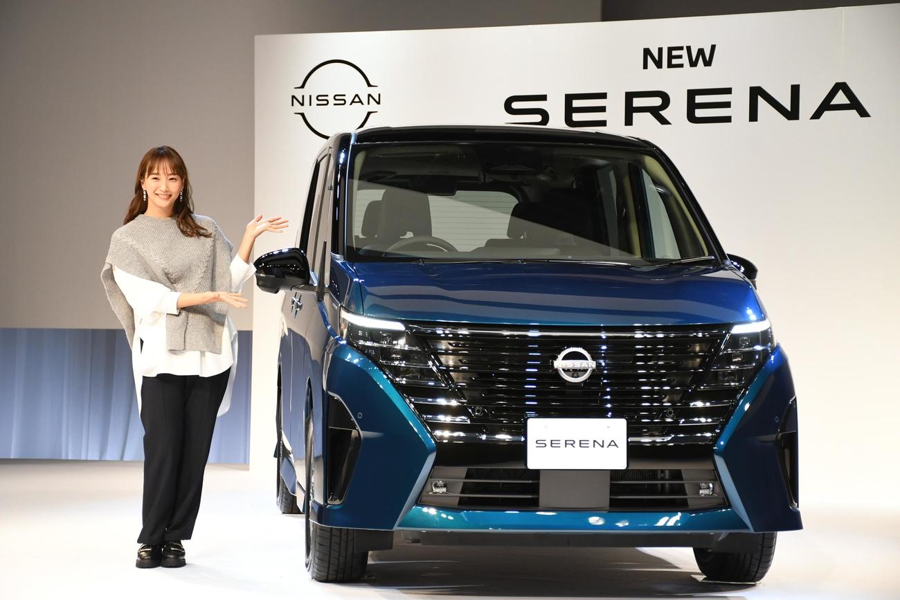 「日産　新型セレナ」発表披露会に出席した藤本美貴（撮影・大友陽平）