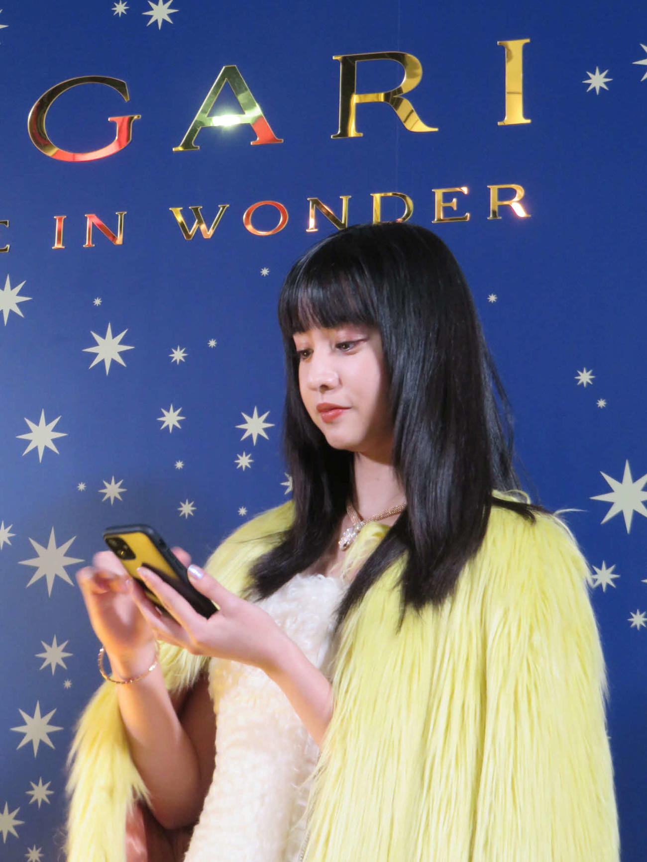 東京・銀座のブルガリタワーでイルミネーションの点灯式を行ったKoki，