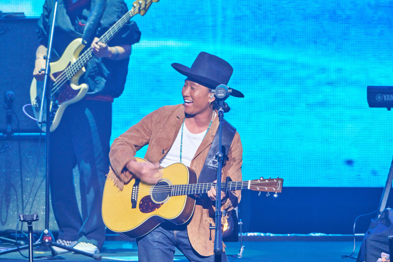 全国ツアーの日本武道館公演で歌う平井大