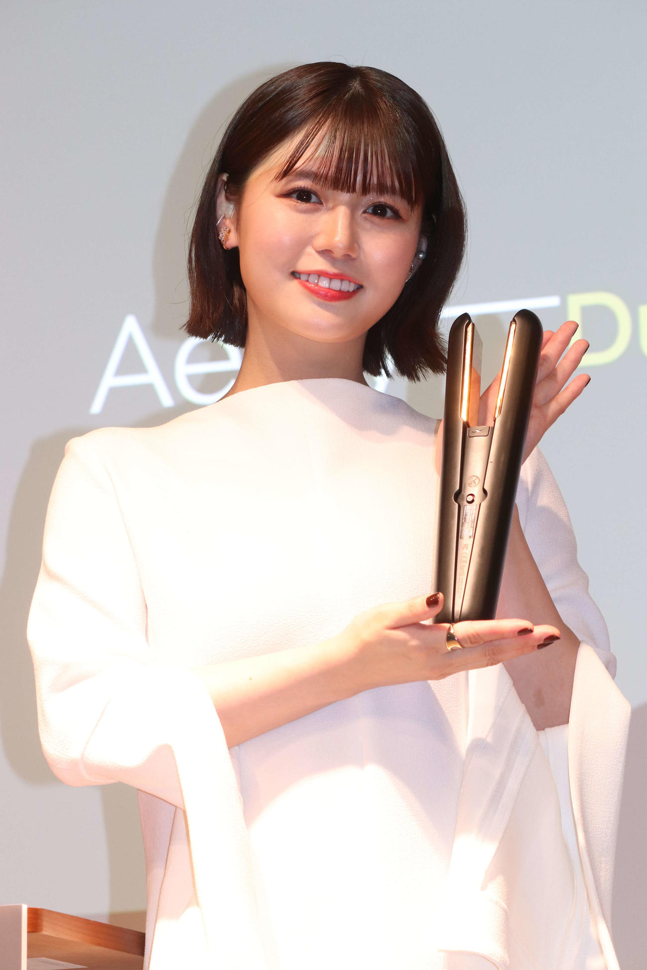 「Aestyヘアアイロン新製品発表会」に登壇した井口綾子（撮影・加藤理沙）