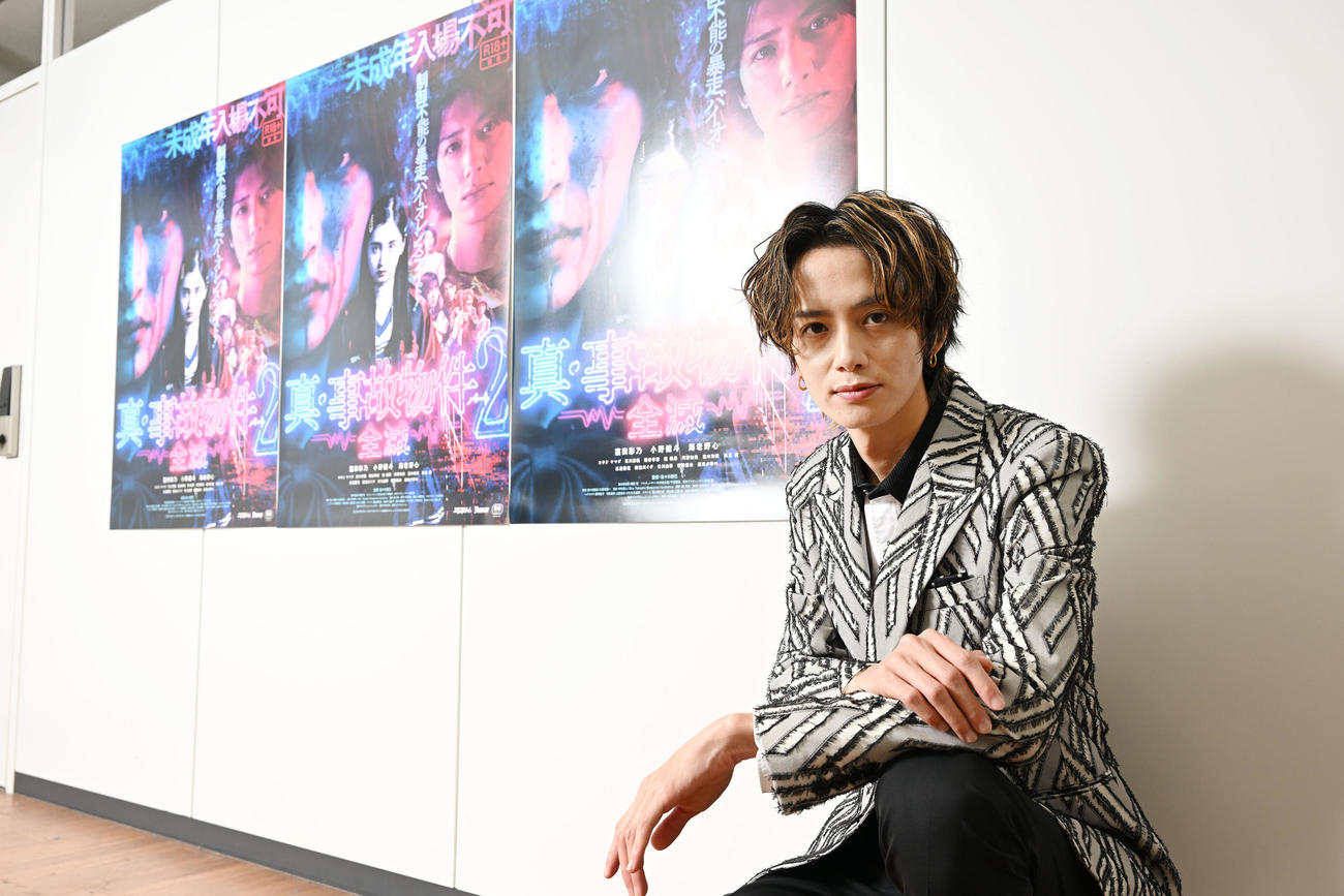 映画「真・事故物件パート2／全滅」に出演する小野健斗（撮影・滝沢徹郎）