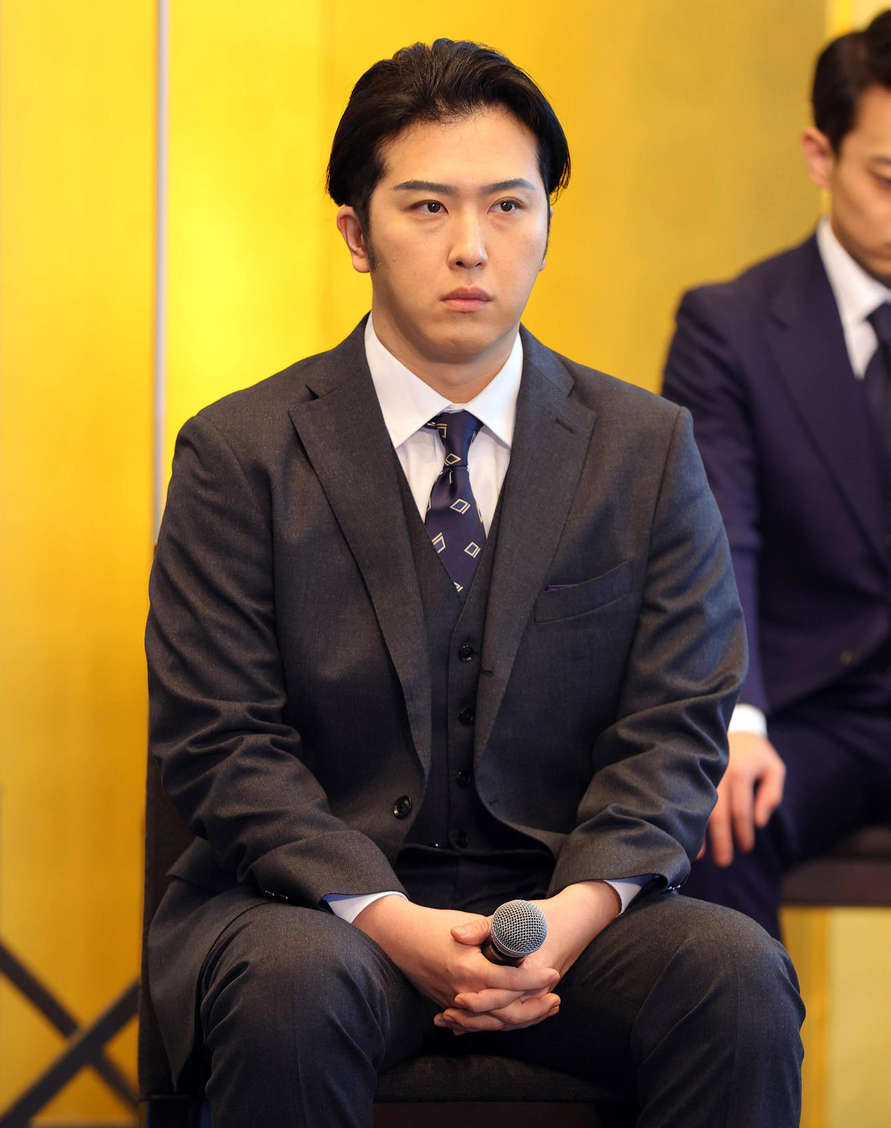 「新春浅草歌舞伎」制作発表に出席した尾上松也（撮影・野上伸悟）