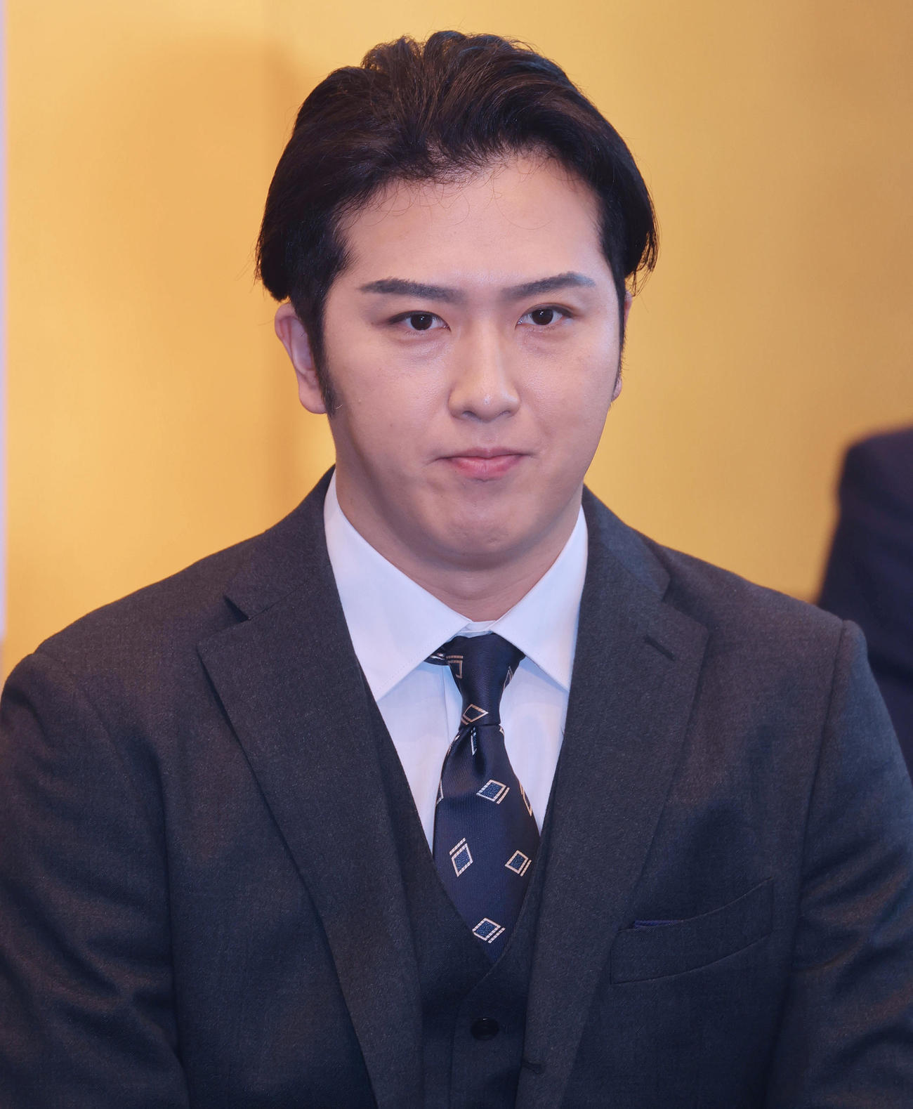 「新春浅草歌舞伎」制作発表に出席した尾上松也（撮影・野上伸悟）