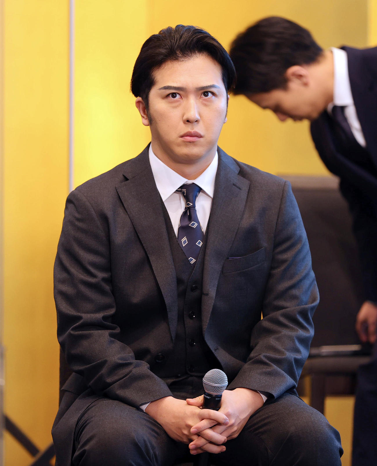 「新春浅草歌舞伎」制作発表に出席した尾上松也（撮影・野上伸悟）