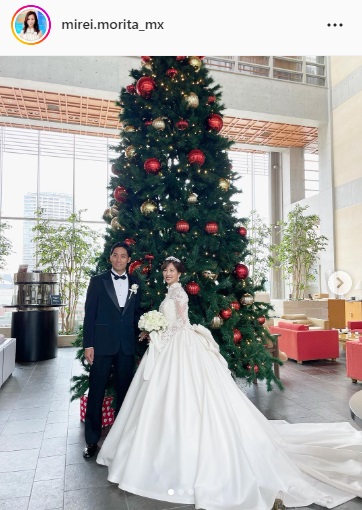 内山靖崇と結婚式を行った森田美礼キャスター（森田美礼のインスタグラムより）