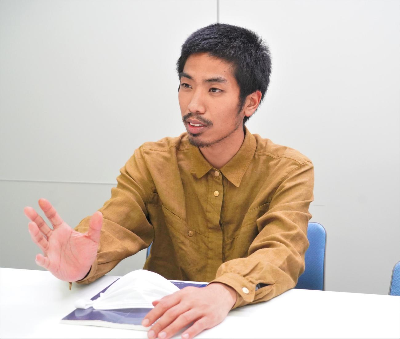 10月スタートのTBS系新番組「不夜城はなぜ回る」を担当する大前プジョルジョ健太ディレクター（撮影・佐藤成）