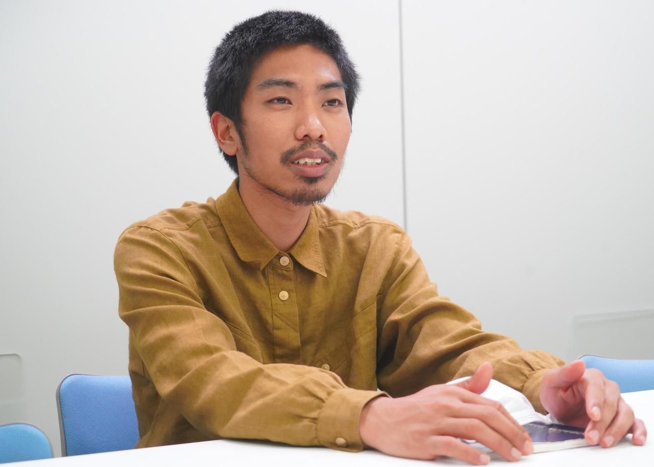 10月スタートのTBS系新番組「不夜城はなぜ回る」を担当する大前プジョルジョ健太ディレクター（撮影・佐藤成）