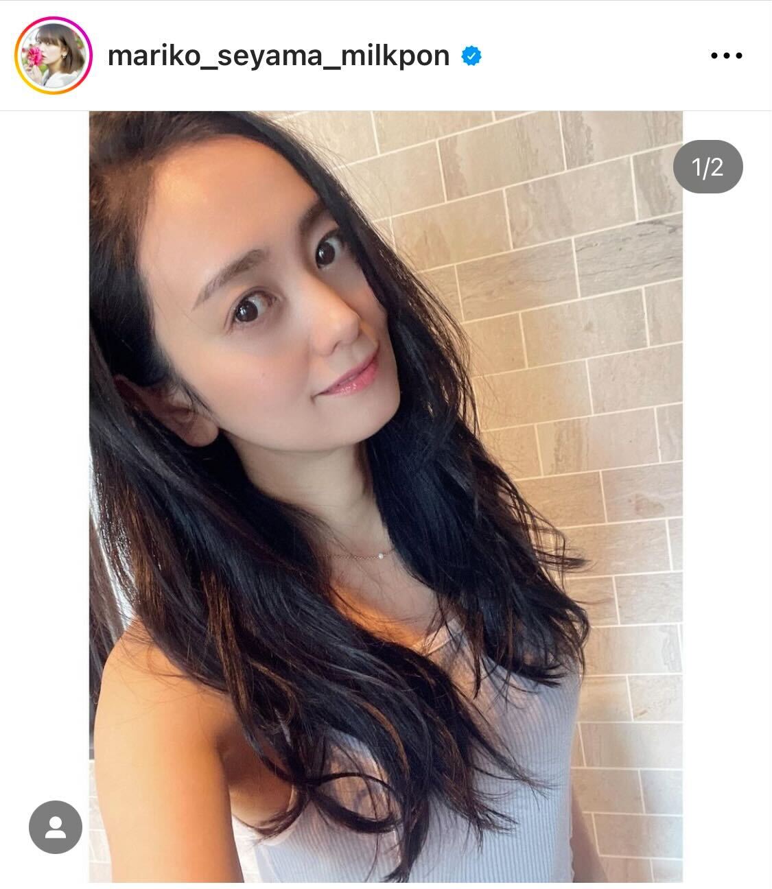魔法のメイクを施した脊山麻理子（インスタグラムより）