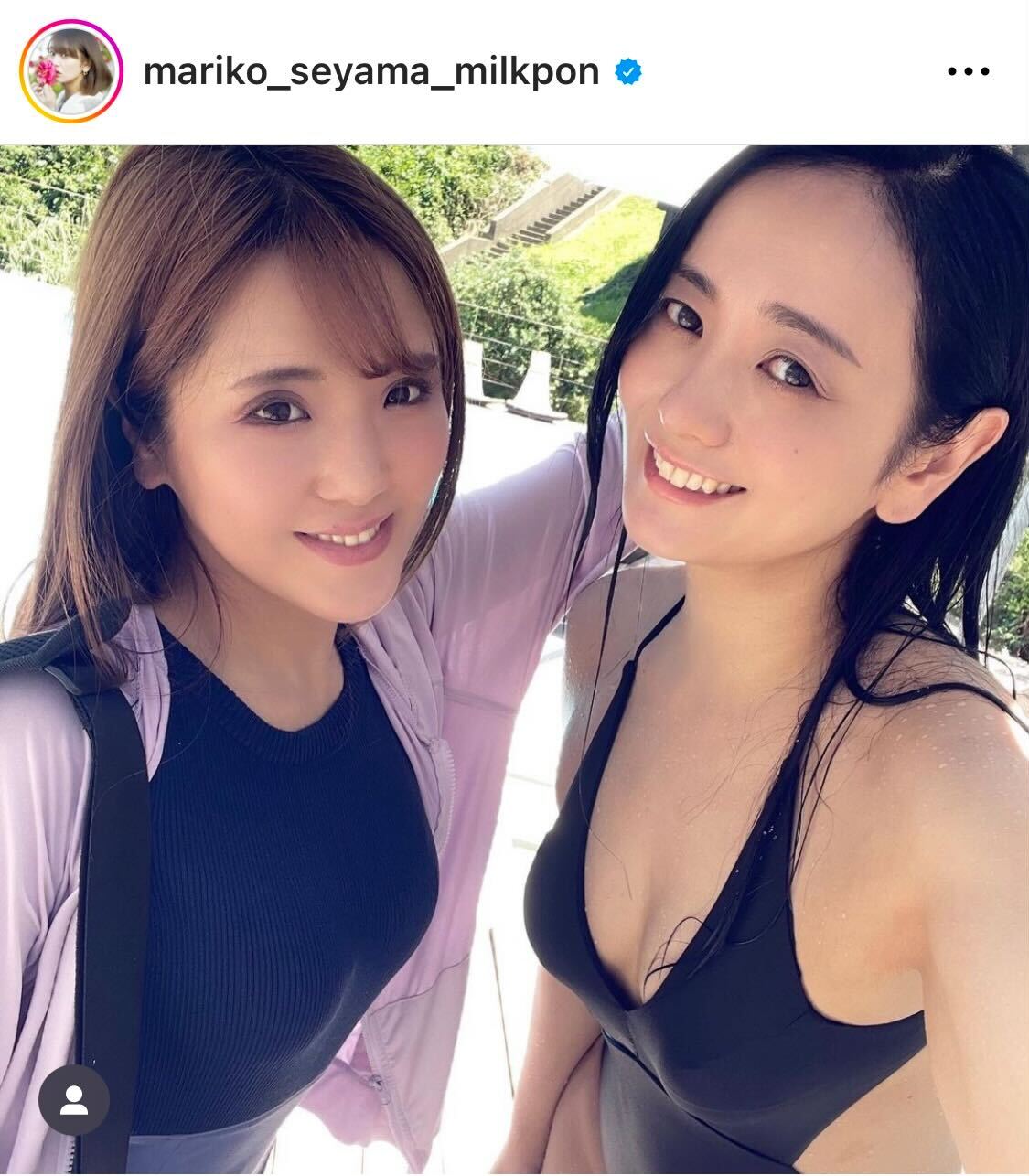 大好きなメイクさんのゆいちゃんとのツーショット写真をアップした脊山麻理子（インスタグラムより）