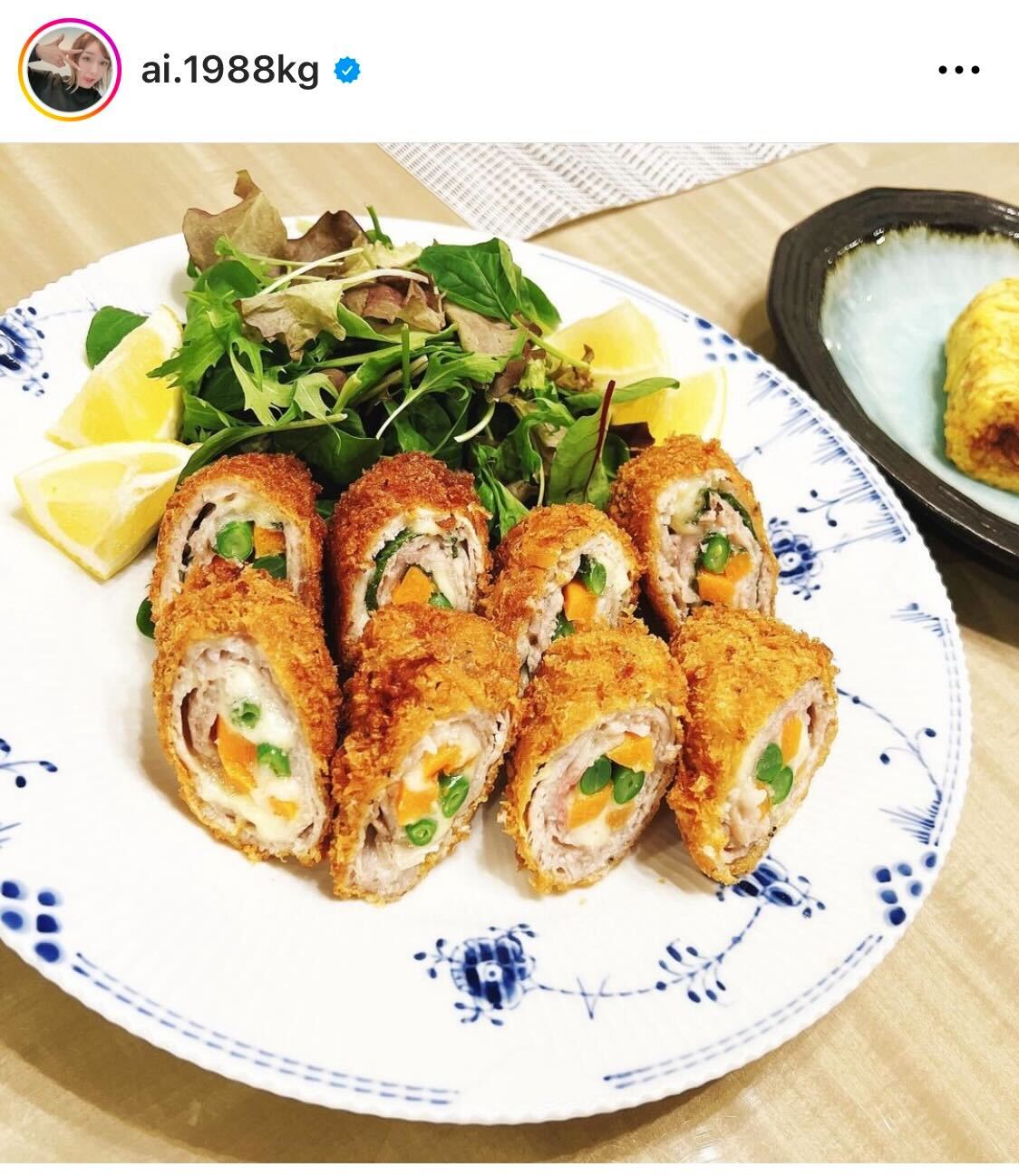 自宅の食卓での料理を公開した加護亜依（加護亜依のインスタグラムより）