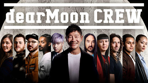 前澤友作氏の民間人初の月周回プロジェクト「dearMoon」のクルーとバックアップクルーに選ばれた面々(C)dearMoonプロジェクト
