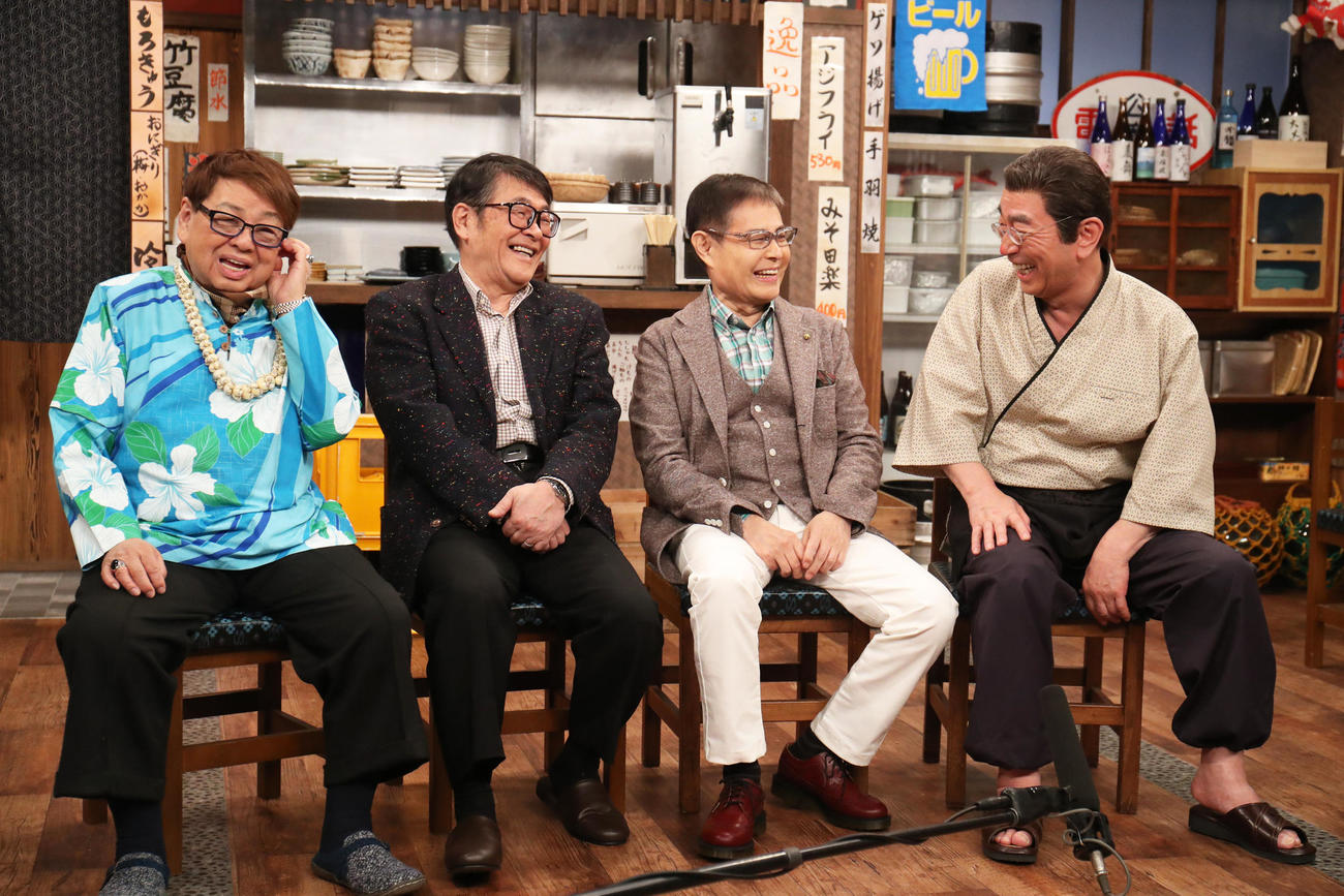 左から高木ブー、仲本工事さん、加藤茶、志村けんさん（2017年3月撮影）
