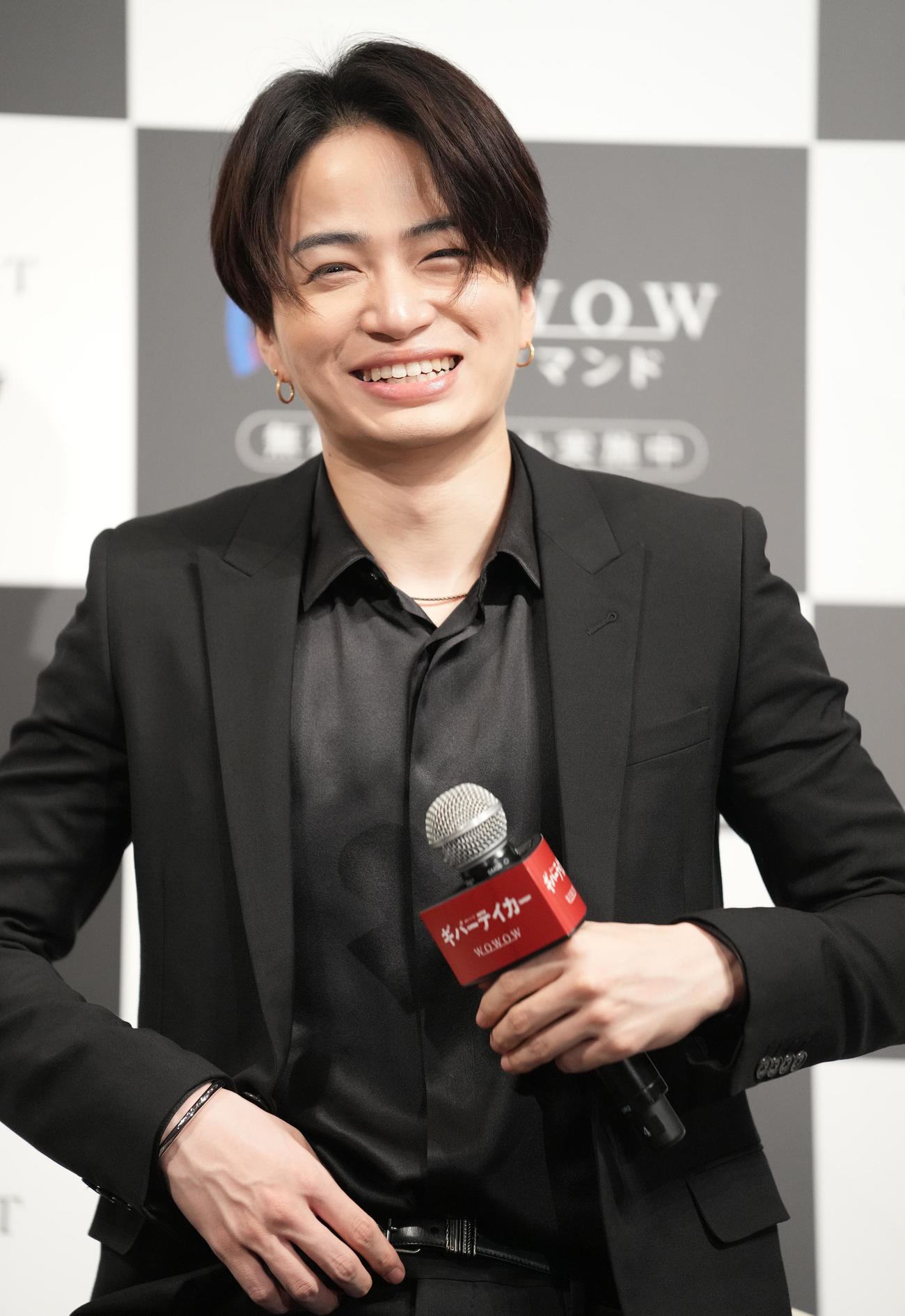 「連続ドラマW　ギバーテイカー」完成披露試写会で笑顔の菊池風磨（撮影・鈴木みどり）