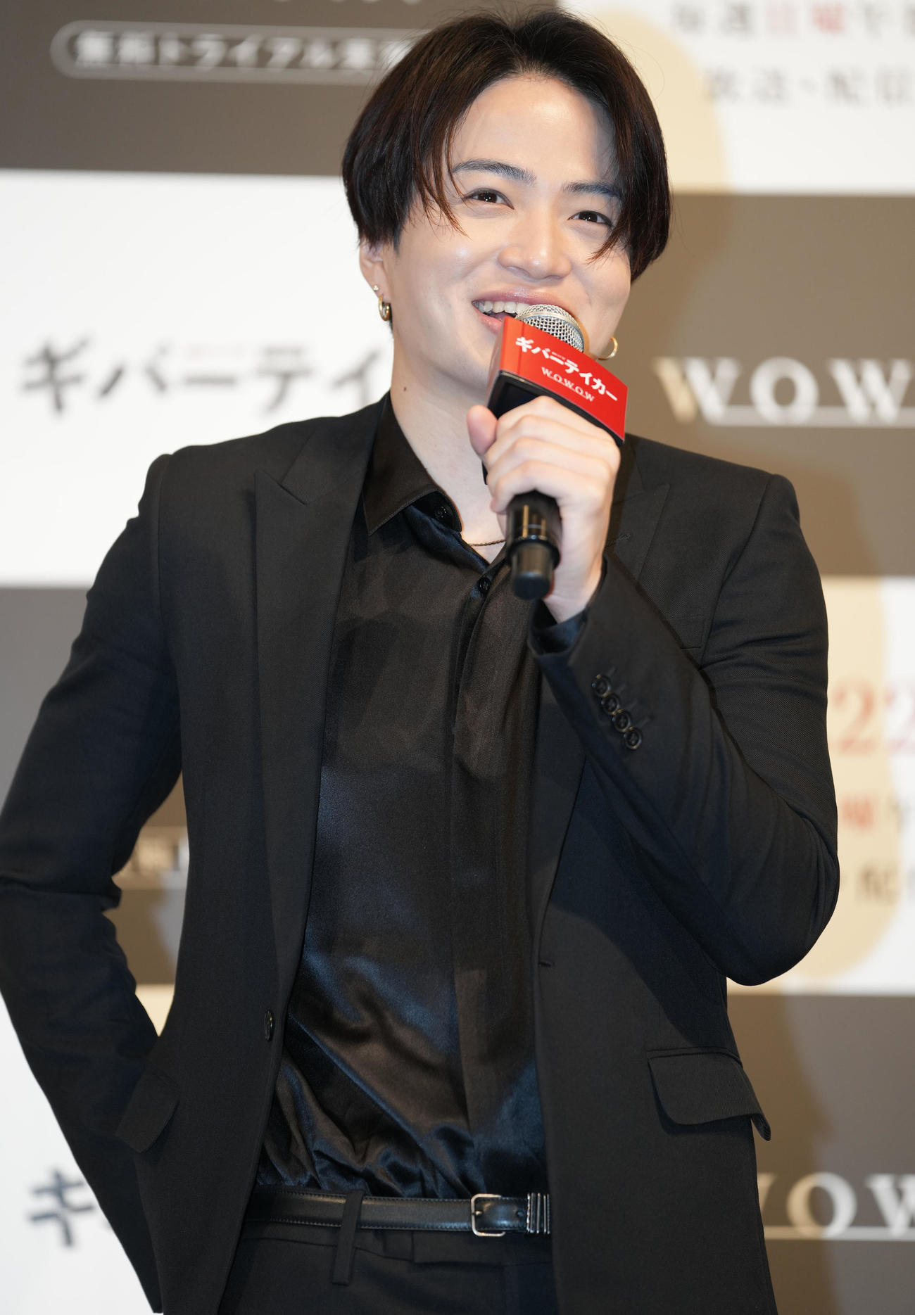 「連続ドラマW　ギバーテイカー」完成披露試写会で笑顔の菊池風磨（撮影・鈴木みどり）
