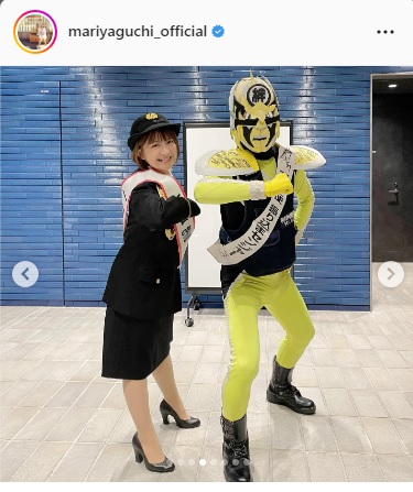 一日警察署長を務めた矢口真里（インスタグラムより）