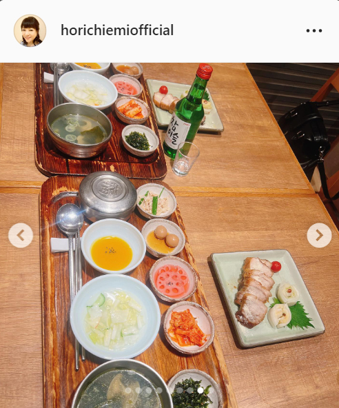堀ちえみが食べたポッサム韓定食（インスタグラムより）