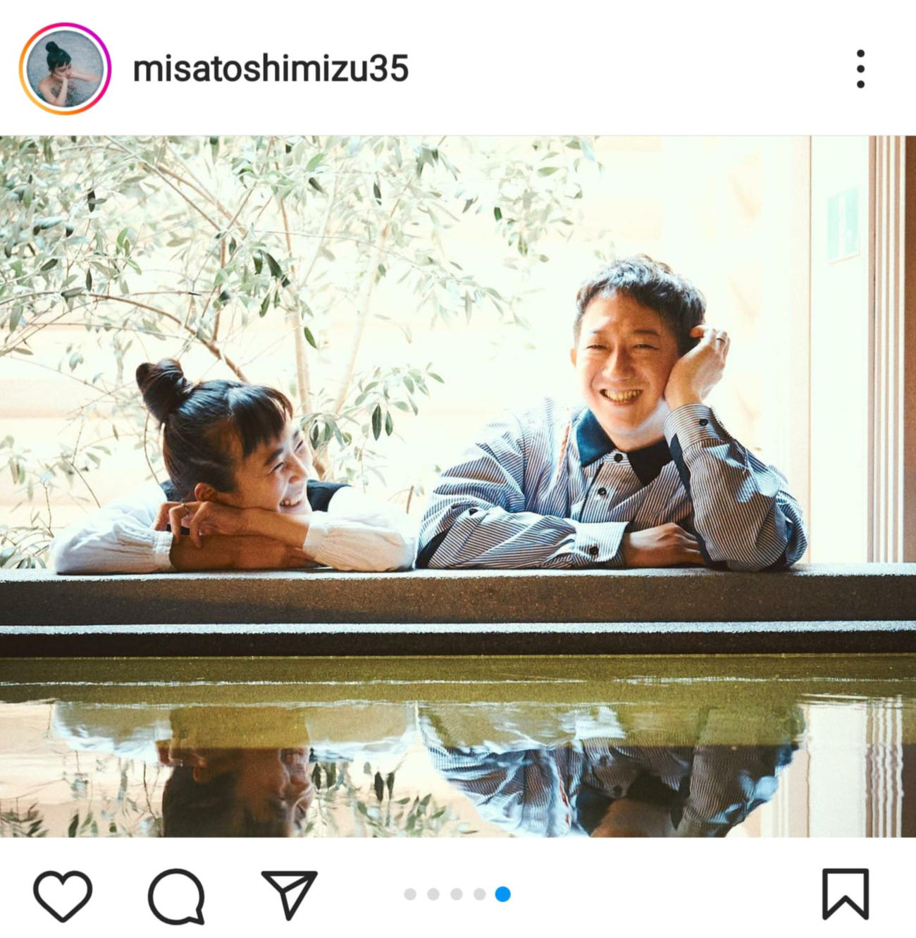 笑顔で見つめ合う清水みさとと、サバンナ高橋（インスタグラムより）