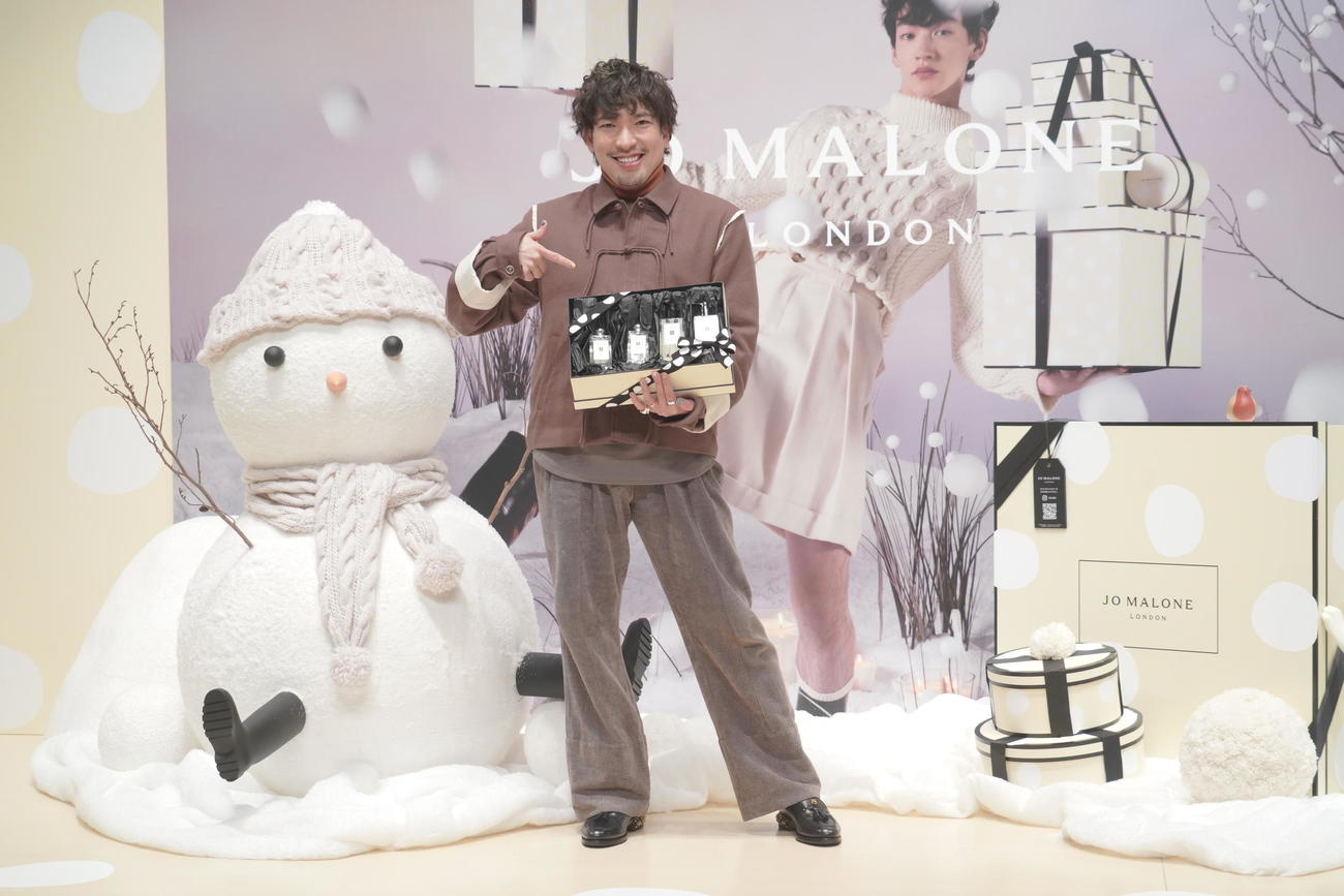 ライフスタイルブランド「JO MALONE LONDON」のクリスマスイベントに出席したお笑いコンビ、EXITのりんたろー。（撮影・佐藤成）