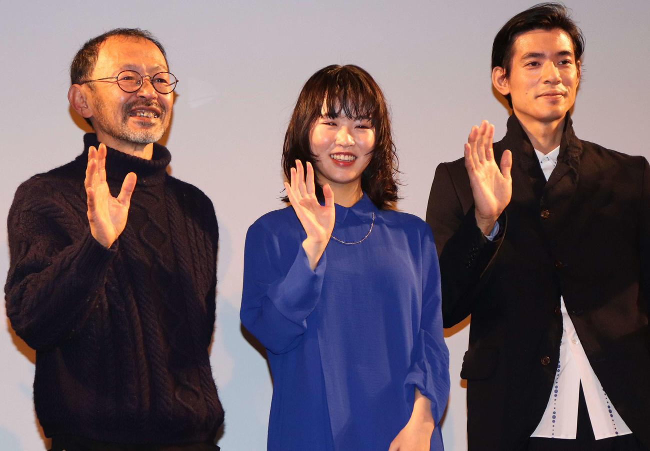 映画「さいはて」公開決定イベントに登壇した、越川監督、北澤響、中島歩（撮影・加藤理沙）