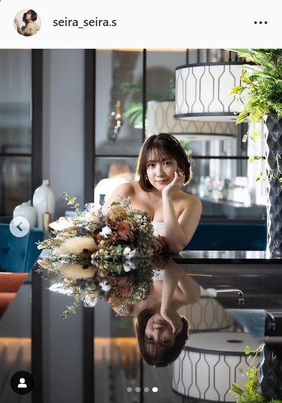 ウエディングドレス姿の佐藤聖羅