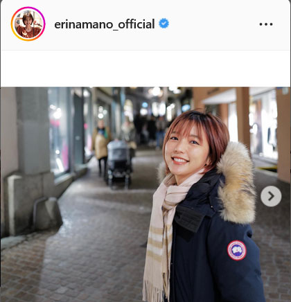 柴崎撮影による「＃岳カメラ」ショットを公開した真野恵里菜（インスタグラムより）