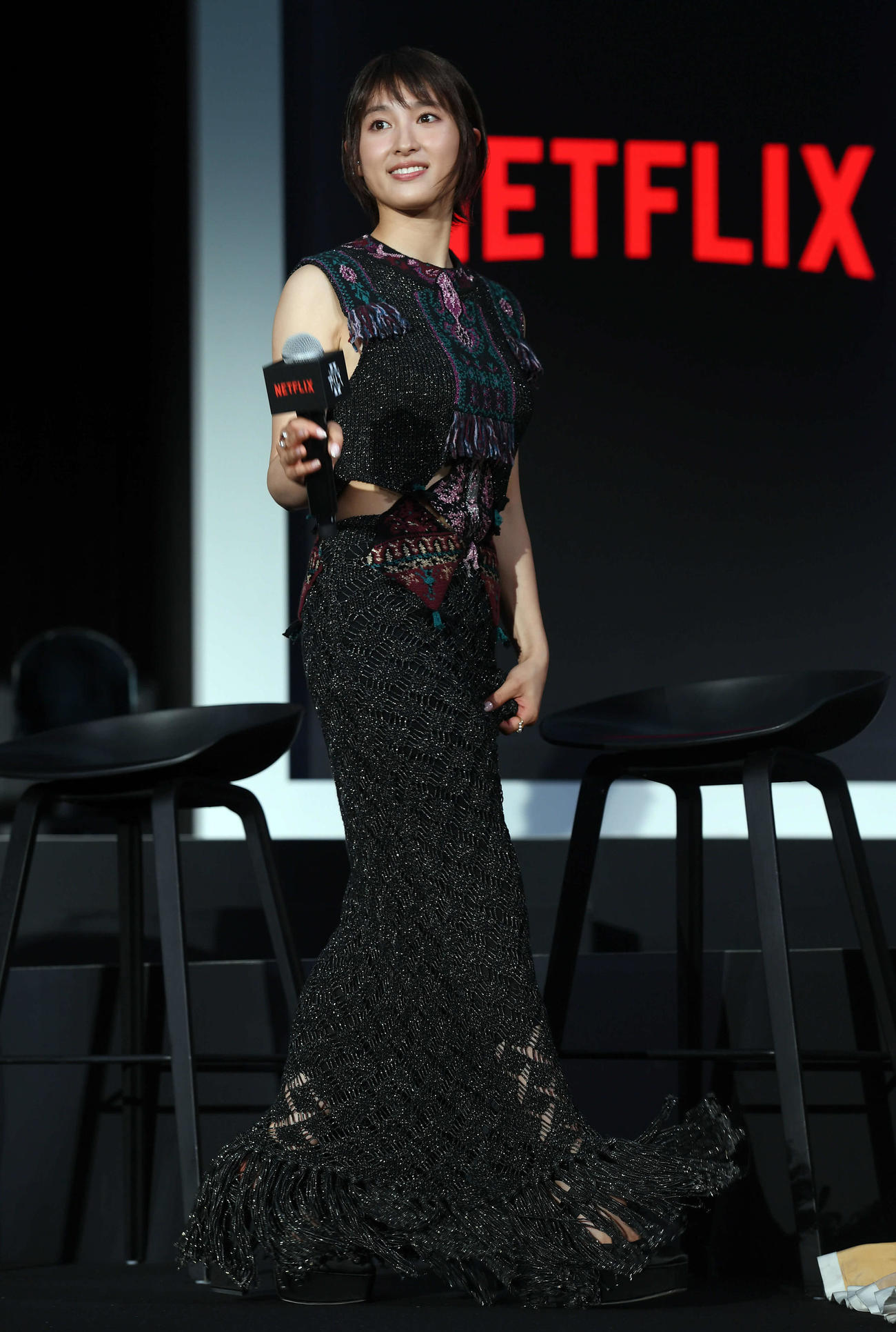 Netflixシリーズ「今際の国のアリスシーズン2」の配信記念イベントに出演した土屋太鳳（撮影・たえ見朱実）