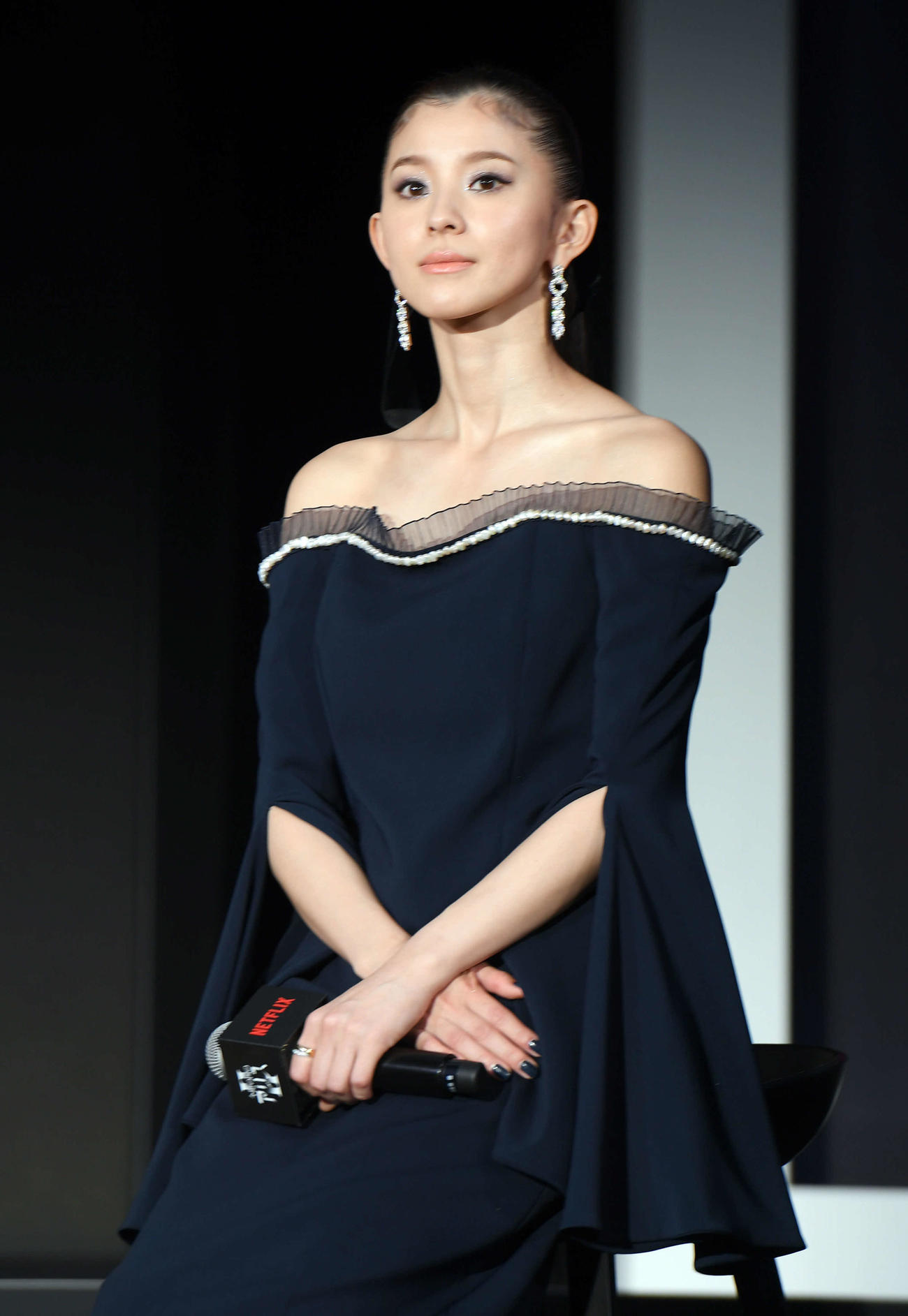 Netflixシリーズ「今際の国のアリスシーズン2」の配信記念イベントに出演した朝比奈彩（撮影・たえ見朱実）