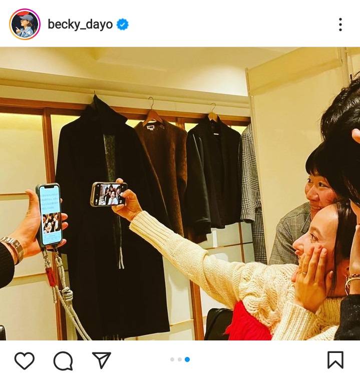 ベッキーが公開した豪華5人ショットのメイキング写真（インスタグラムより）
