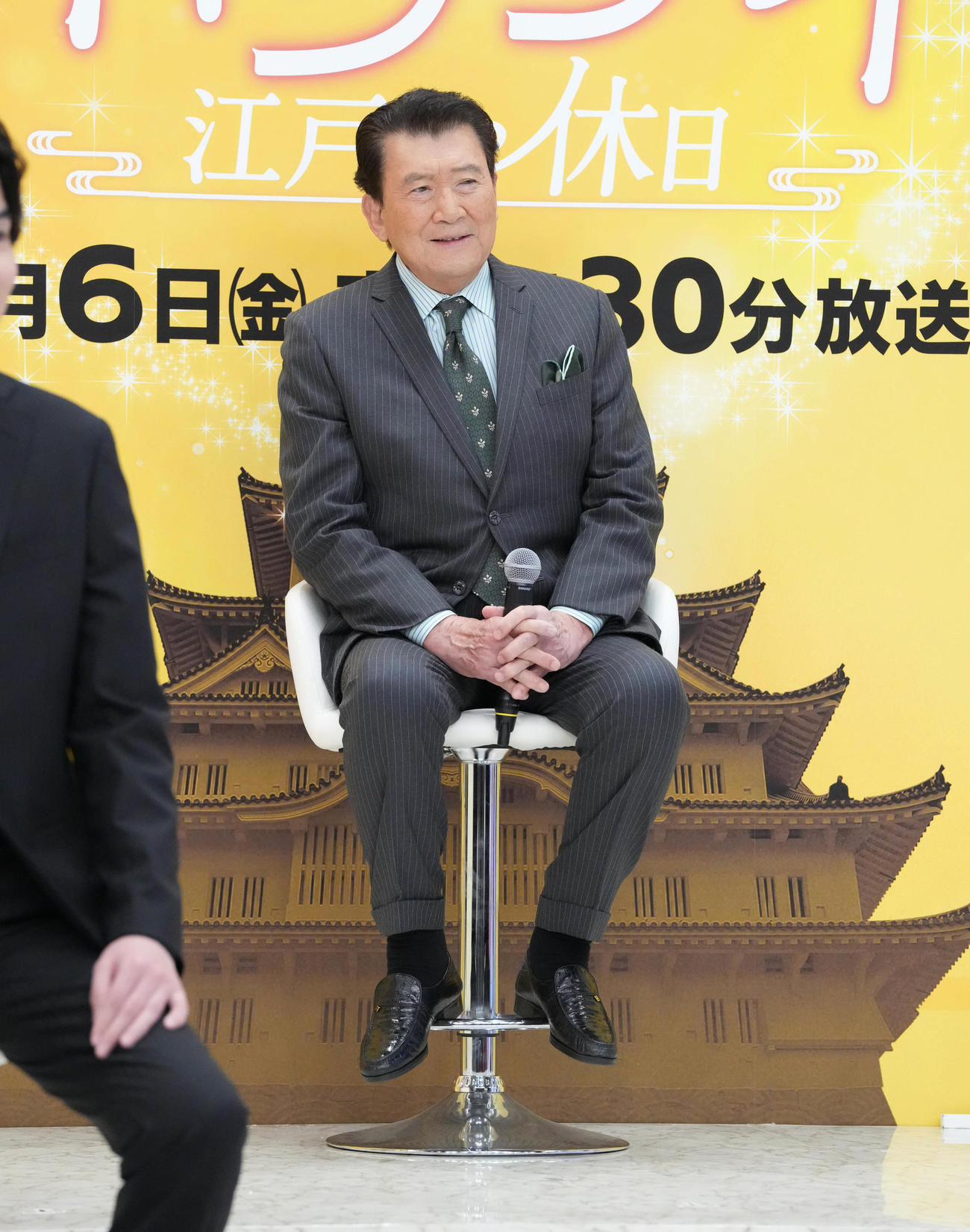 テレビ東京新春特別ドラマスペシャル「ホリデイ～江戸の休日～」発表記者会見に臨む里見浩太朗（撮影・小沢裕）