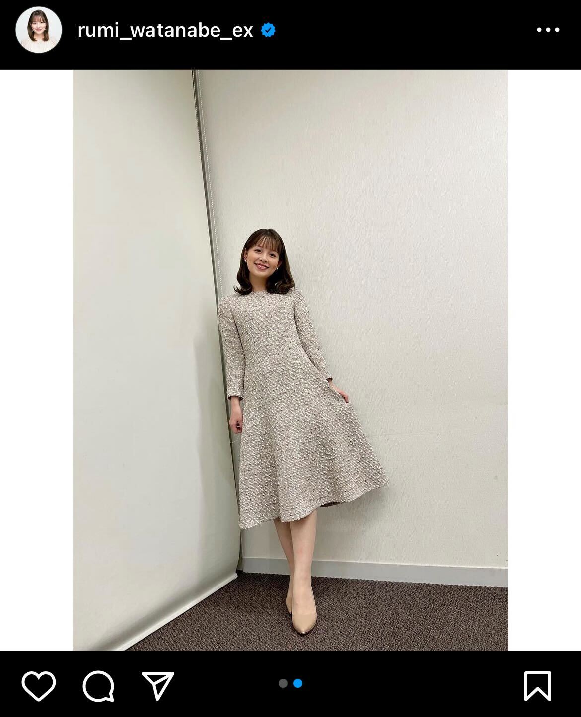 新年のあいさつを行った渡辺瑠海アナウンサー（インスタグラムより）
