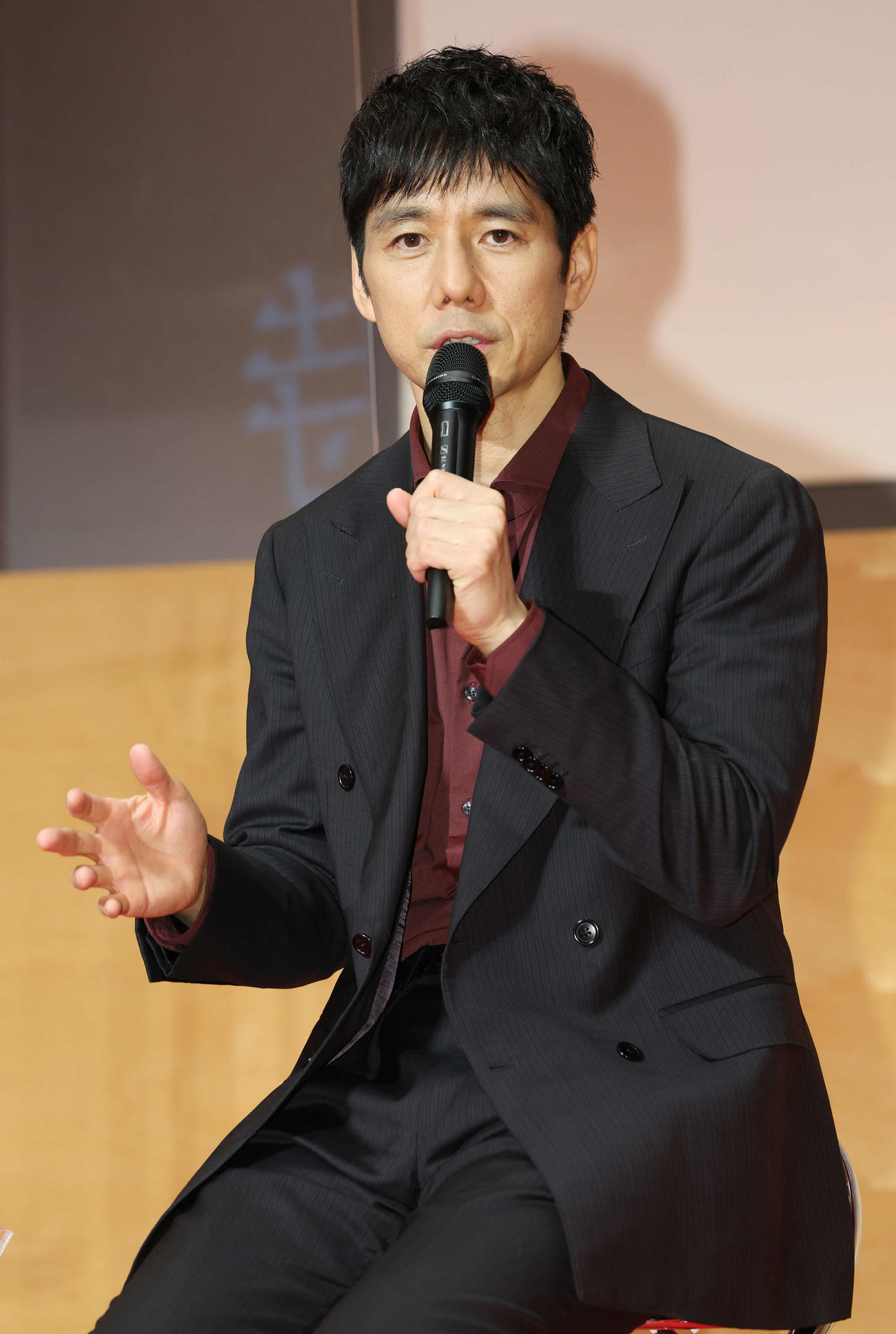 テレビ朝日木曜ドラマ「警視庁アウトサイダー」取材会で話す西島秀俊（撮影・宮地輝）