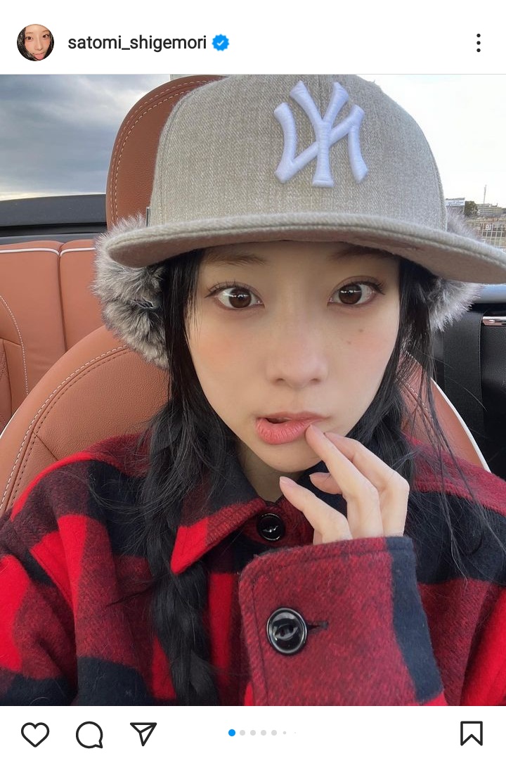 重盛さと美が公開したどアップショット（重盛さと美のインスタグラムより）
