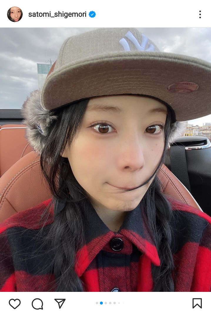 重盛さと美が公開したどアップショット（重盛さと美のインスタグラムより）