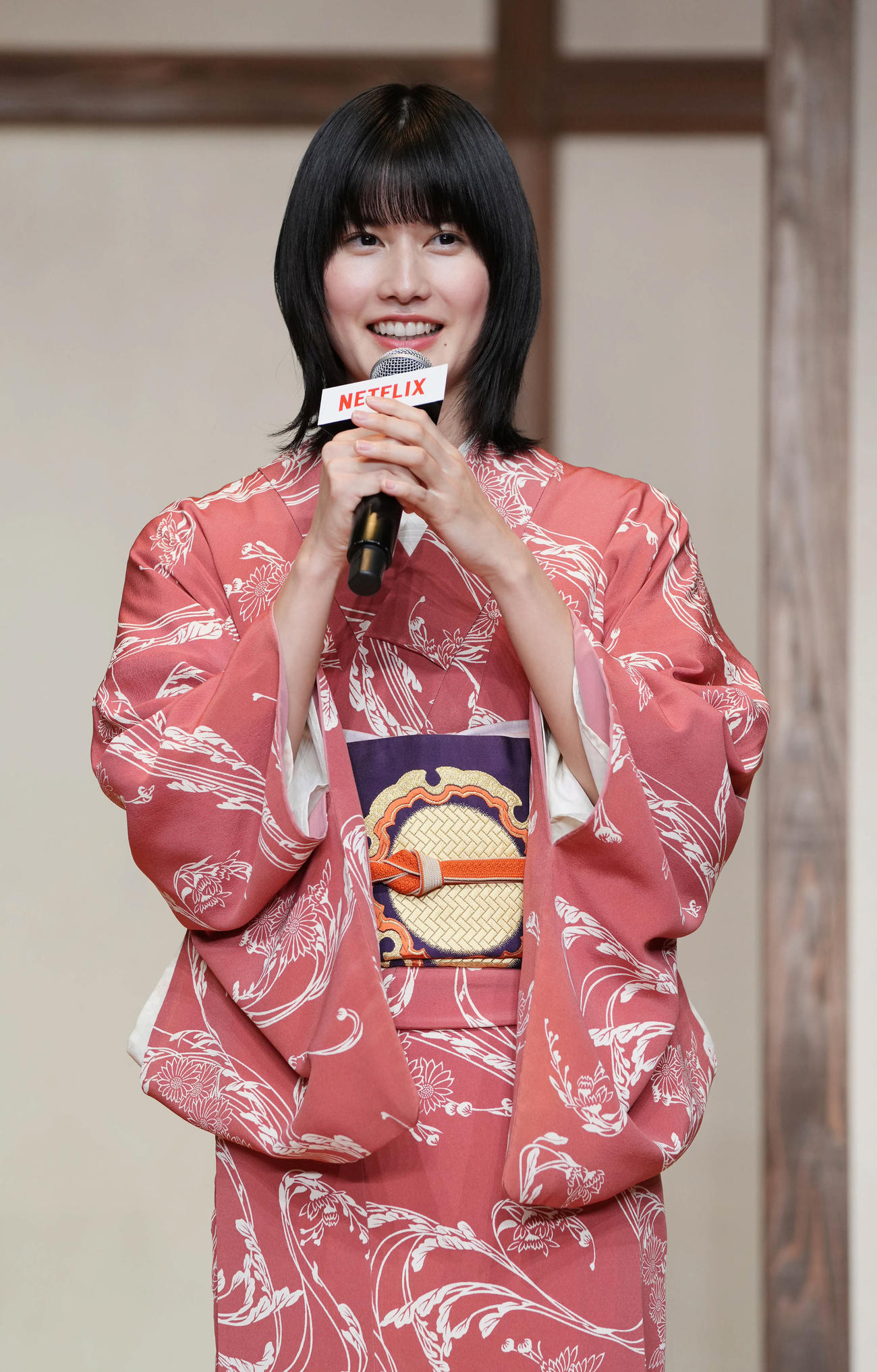 Netflixシリーズ「舞妓さんちのまかないさん」配信記念プレミアイベントに臨む橋本愛（撮影・小沢裕）