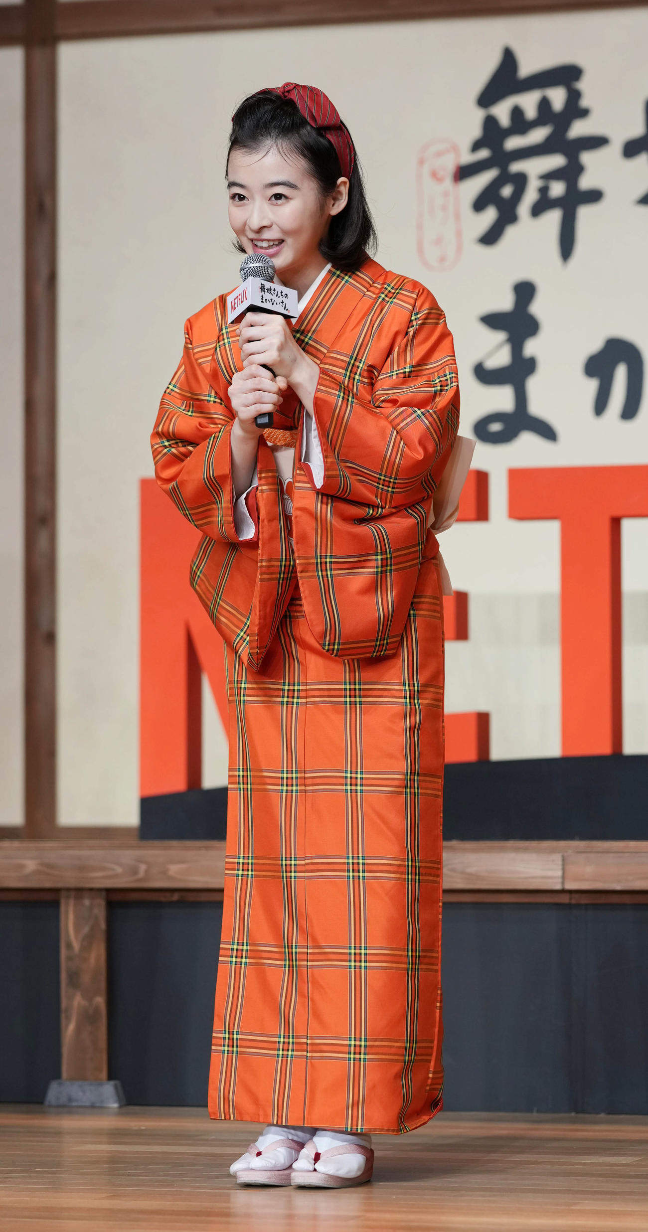 Netflixシリーズ「舞妓さんちのまかないさん」配信記念プレミアイベントに臨む森七菜（撮影・小沢裕）