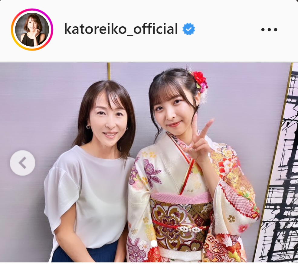 かとうれいこと長女のツーショット（インスタグラムより）