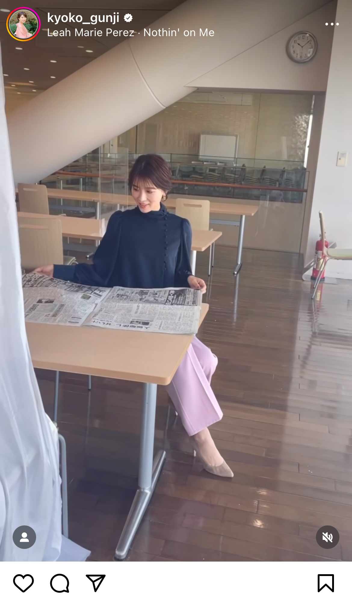郡司恭子アナのインスタグラムより