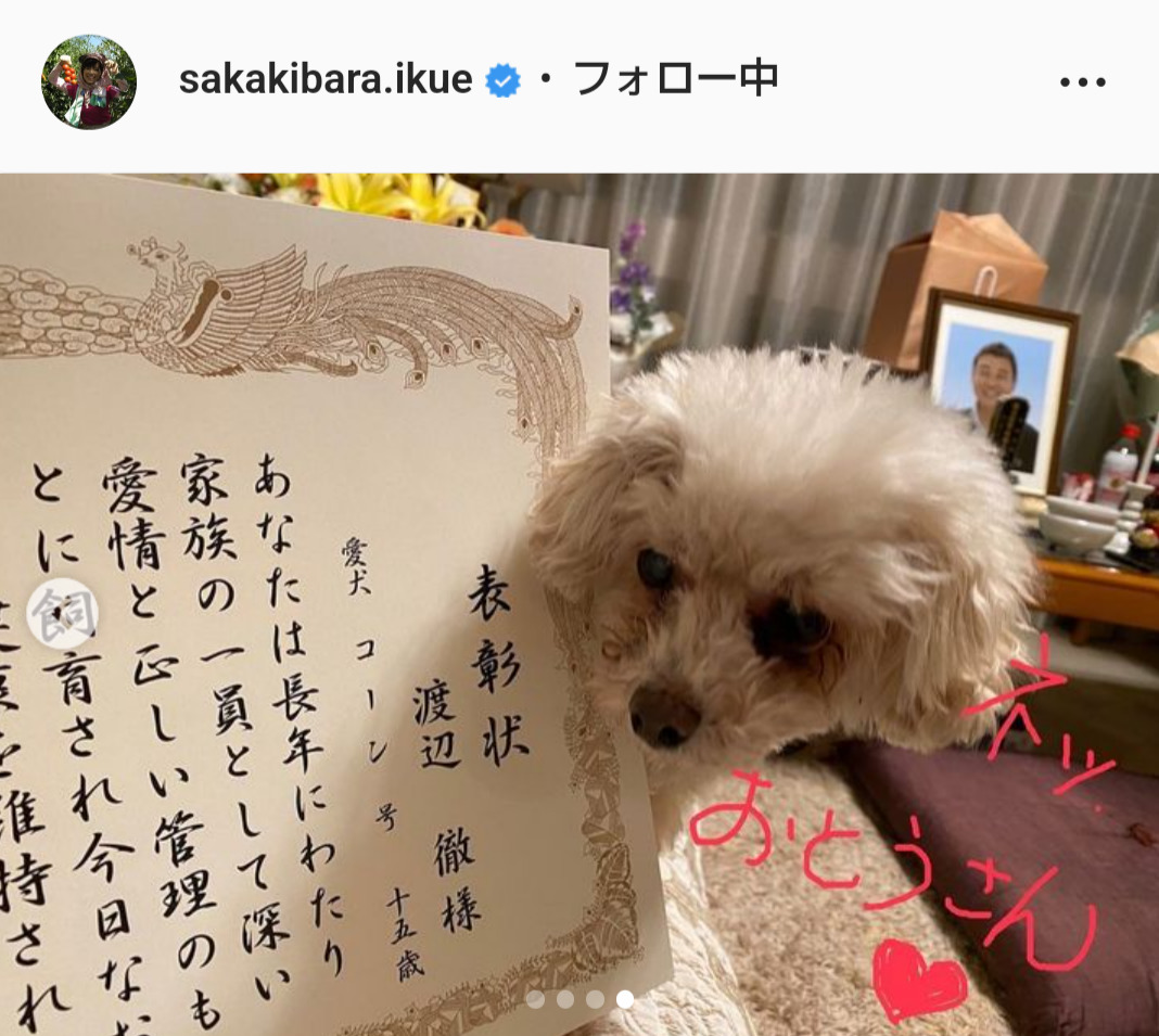 榊原郁恵のインスタグラムより